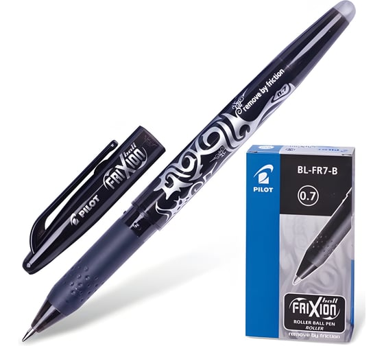 Ручка гелевая стираемая PILOT Frixion черная, узел 0.7 мм, линия 0.35 мм 141456