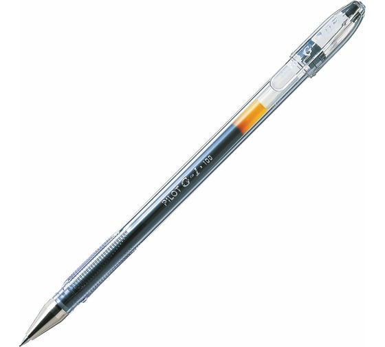 Ручка гелевая PILOT G-1, ЧЕРНАЯ, корпус прозрачный, узел 0,5мм, линия 0,25мм BL-G1-5T 140469