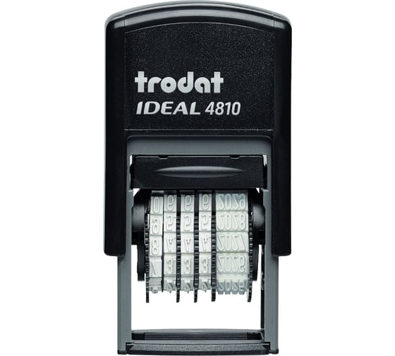 Датер-мини ОФИСМАГ месяц ЦИФРАМИ ДЛЯ БАНКА, оттиск 20х3,8мм син,TRODAT IDEAL 4810P2,корп черная,подушка,218614 239416