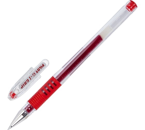 Ручка гелевая PILOT G-1 Grip, КРАСНАЯ, корпус прозрачный, 0,5мм, линия 0,25мм, BLGP-G1-5 R 141844