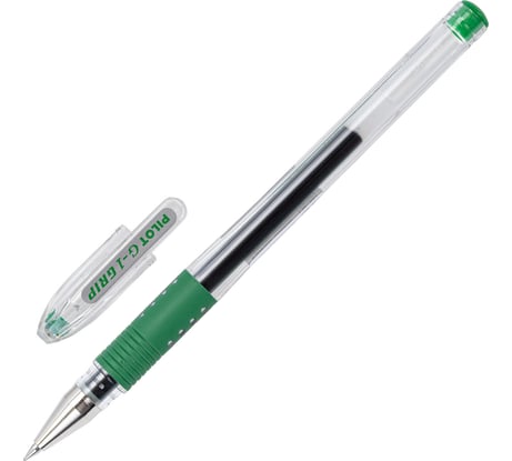 Ручка гелевая PILOT G-1 Grip, ЗЕЛЕНАЯ, корпус прозрачный, 0,5мм, линия 0,25мм, BLGP-G1-5 G 141843