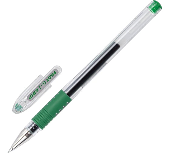 Ручка гелевая PILOT G-1 Grip, ЗЕЛЕНАЯ, корпус прозрачный, 0,5мм, линия 0,25мм, BLGP-G1-5 G 141843