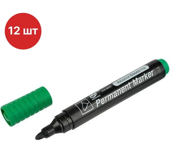 Маркер перманентный премиум Sebmet (зеленый) S (упаковка 12 шт) TD037000009.12
