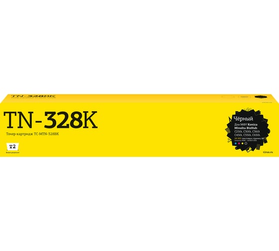 Тонер-картридж T2 для Konica-Minolta BizHub C250/C360/C450/C650, ресурс 28000 стр., черный, с чипом TC-MTN-328BK