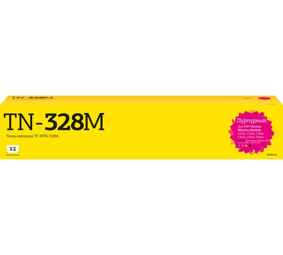 Тонер-картридж T2 для Konica-Minolta BizHub C250/C360/C450/C650, ресурс 28000 стр., пурпурный, с чипом TC-MTN-328M