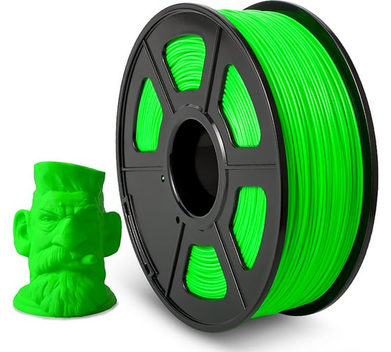 Филамент ABS NV Print Green для 3D печати диаметр 1.75мм длина 330 метров масса 1 кг NV-3D-ABS-GREEN