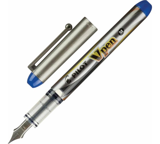 Ручка перьевая PILOT V-Pen, СИНЯЯ, корпус серый, линия письма 0,58мм, SVP-4M L 144422