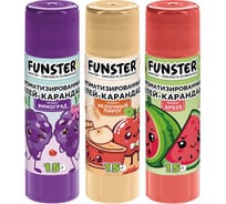 Клей-карандаш ароматизированный FUNSTER (ФАНСТЕР) (ябл пирог, арбуз, виноград), 15 г, 3шт/блистер 274270