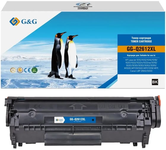 Картридж лазерный G&G GG-Q2612XL черный (6000стр.) для HP LJ 1010/1012/1015/1018/1020/1022/1022n/102 2154848