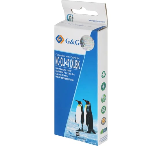 Картридж струйный G&G NC-CLI-471XLBK фото черный (10.8мл) для Canon TS5040/MG5740/MG6840/MG7740 1384330