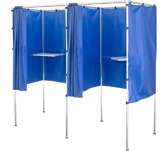 Кабина для голосования двухсекционная Rusbarrier KG-2 BLUE + сумка
