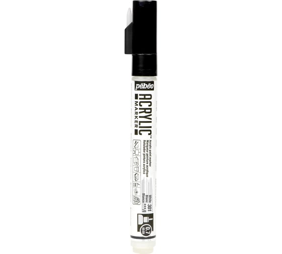 Маркер акриловый PEBEO Acrylic Marker 0.7 мм перо круглое 6 шт. 201336 (205636) черный 470175