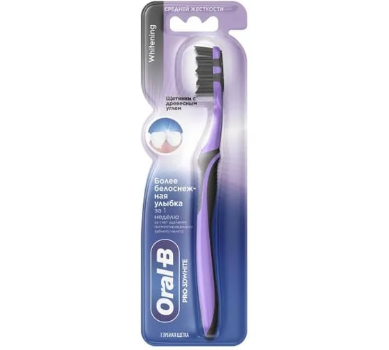 Зубная щетка ORAL_B PRO3D Whiteс с древесным углем 40 1шт ORAL-B 0051021059