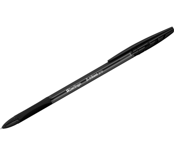 Ручка шариковая BERLINGO Tribase grip черная, 1,0мм, грип, 50 шт. в упаковке CBp_10974