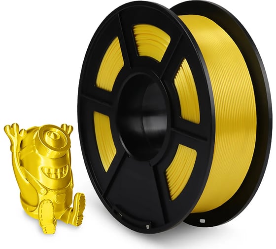 Филамент для 3D-печати NV Print Silk PLA+ Yellow, диаметр 1.75 мм, длина 330 м, масса 1 кг NV-3D-SILK-PLA-P-YELLOW