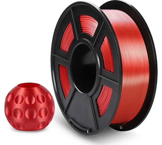 Филамент для 3D-печати NV Print Silk PLA+ Red, диаметр 1.75 мм, масса 1 кг NV-3D-SILK-PLA-P-RED