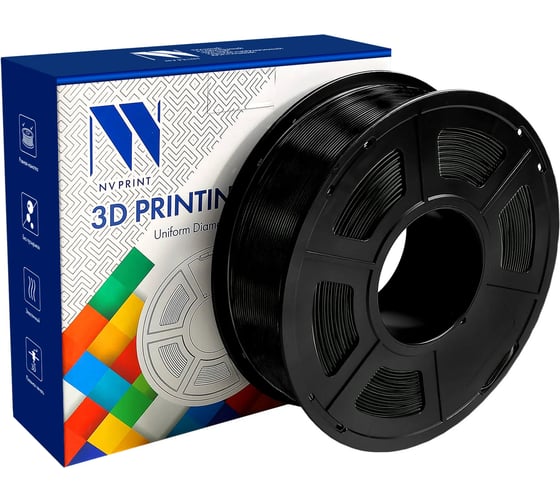 Филамент для 3D-печати NV Print TPU 95-A Black, диаметр 1.75 мм, масса 1 кг NV-3D-TPU-BLACK-1