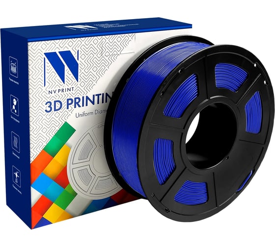 Филамент для 3D-печати NV Print TPU Silk Dark Blue, диаметр 1.75 мм, масса 1 кг NV-3D-TPU-SILK-DARK-BLUE