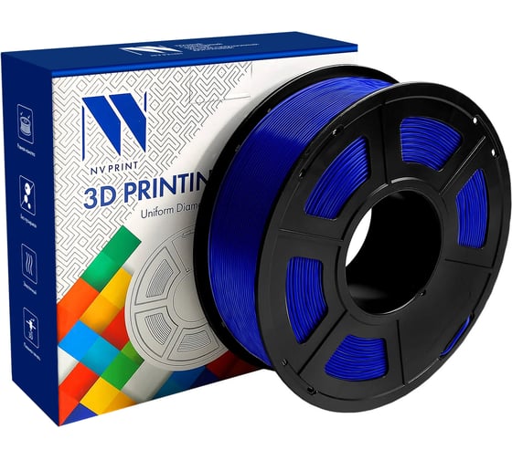 Филамент для 3D-печати NV Print TPU Trans. Blue, диаметр 1.75 мм, масса 0.5 кг NV-3D-TPU-TRANS-BLUE