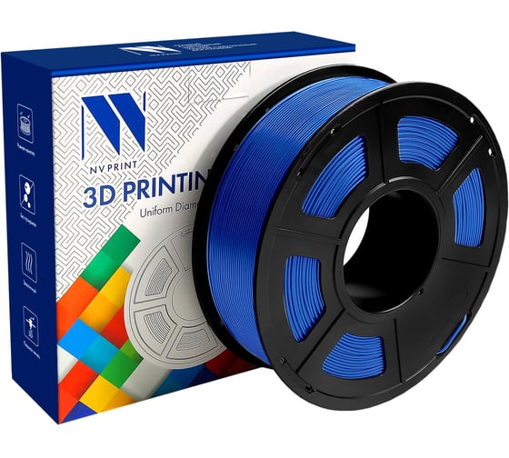 Филамент для 3D-печати NV Print TPU Silk Blue, диаметр 1.75 мм, масса 1 кг NV-3D-TPU-SILK-BLUE