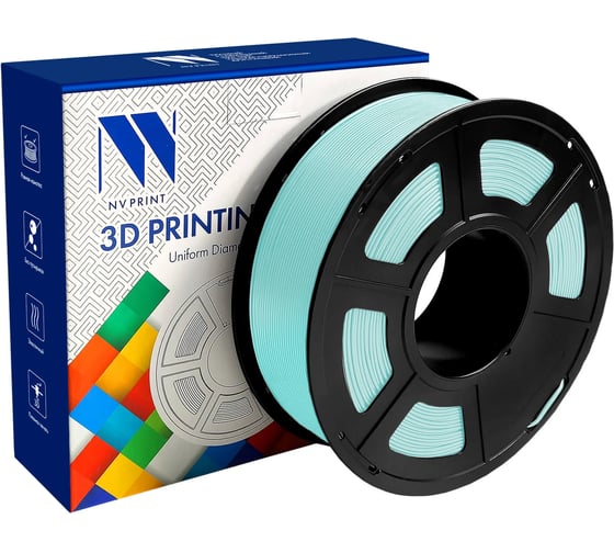 Филамент для 3D-печати NV Print TPU Silk LightBlue, диаметр 1.75 мм, масса 1 кг NV-3D-TPU-SILK-LightBLUE