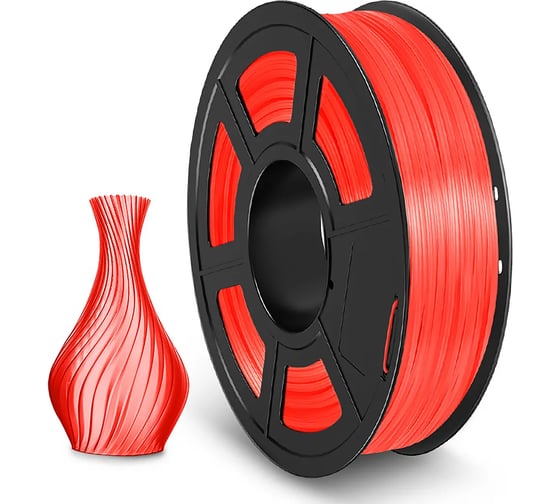 Филамент для 3D-печати NV Print TPU Trans. Red, диаметр 1.75 мм, масса 0.5 кг NV-3D-TPU-TRANS-RED
