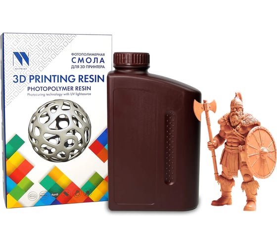 Смола фотополимерная для 3D-печати NV Print Standard Resin Orange оранжевая, 1 кг NV-3D-STD-RESIN-ORANGE