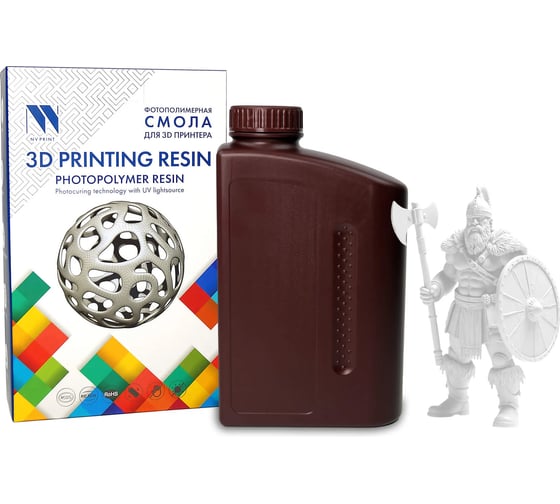 Смола фотополимерная для 3D-печати NV Print Standard Resin Clear, 1 кг NV-3D-STD-RESIN-CLR 1