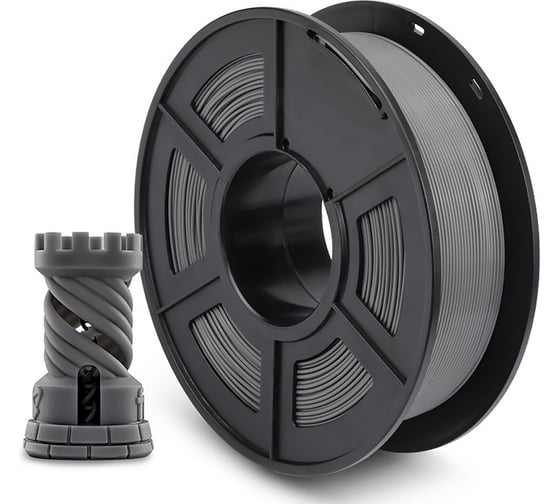 Филамент для 3D-печати NV Print PLA Grey серый, диаметр 1.75 мм, 1 кг NV-3D-PLA-GREY
