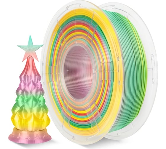 Филамент NV Print PLA Rainbow 01 многоцветный-01, для 3D печати, 1.75 мм, 1 кг NV-3D-PLA-RAINBOW-01