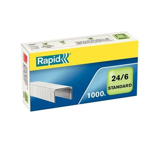 Скобы Rapid Standard 24/6 1M, 1000 шт./уп., 24855600