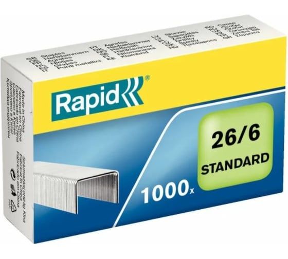 Скобы Rapid Standard 26/6 1M, 1000 шт./уп., 24861300