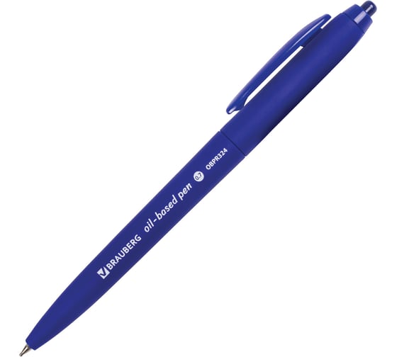 Ручка шариковая автоматическая BRAUBERG Sky Blue синяя, линия 0.35 мм, комплект 12 шт 881301