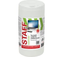 Салфетки для экранов, стекол и пластика STAFF EVERYDAY универсальные, туба 100 шт., влажные 512657