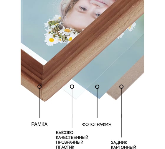 Деревянная фоторамка Image Art С20 30x40 из сосны, цвет махагон, вставка прозрачный пластик Б0053114