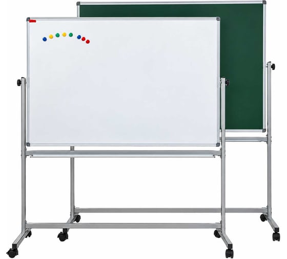 Доска магнитно-комбинированная поворотная BoardSYS Eco Board 100x75, для мела и маркера, вертикальная, алюминиевый профиль 20ПО-75К