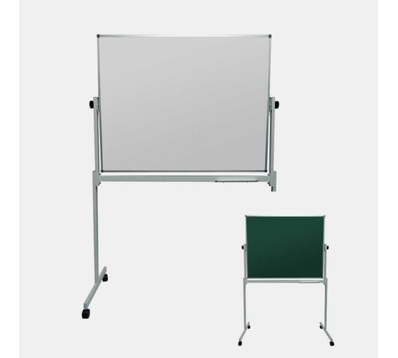 Доска магнитно-комбинированная поворотная BoardSYS Eco Board 90x120, для мела и маркера, горизонтальная, алюминиевый профиль 20ПО-90х120К