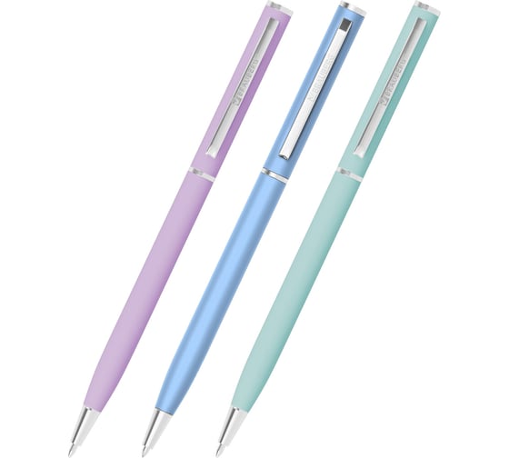 Ручка шариковая поворотная BRAUBERG LACONIC, КОМПЛЕКТ 24 шт., СИНЯЯ, корпус ассорти SOFT-TOUCH, 0,7 мм, 144685