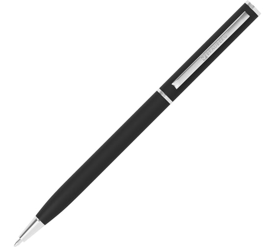 Ручка шариковая поворотная BRAUBERG LACONIC, СИНЯЯ, КОМПЛЕКТ 24 шт., черный корпус SOFT-TOUCH, 0,7 мм, 144681