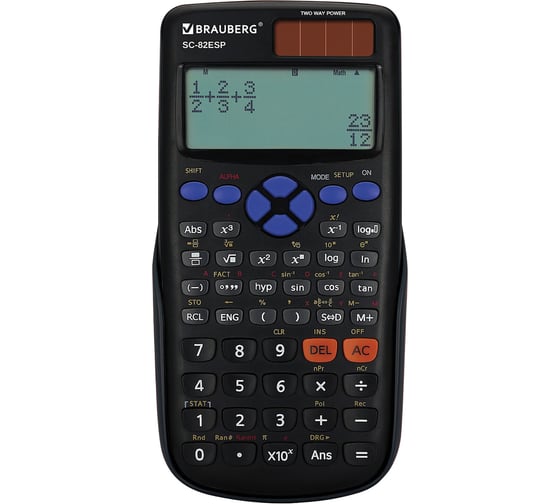 Калькулятор инженерный BRAUBERG SC-82ESP (165х84мм), 252 функции, 10+2 разрядов, дв.питание, 273996