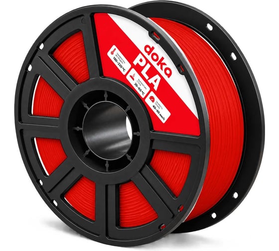 Филамент doka PLA красный пластик для 3D печати 1.75мм 1кг red PLA3020D