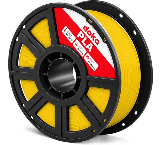 Филамент doka PLA желтый пластик для 3D печати 1.75мм 1кг yellow PLA1003D