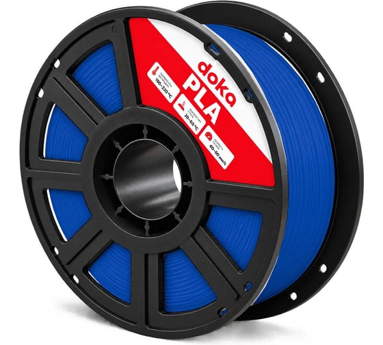 Филамент doka PLA синий пластик для 3D печати 1.75мм 1кг blue PLA5010D