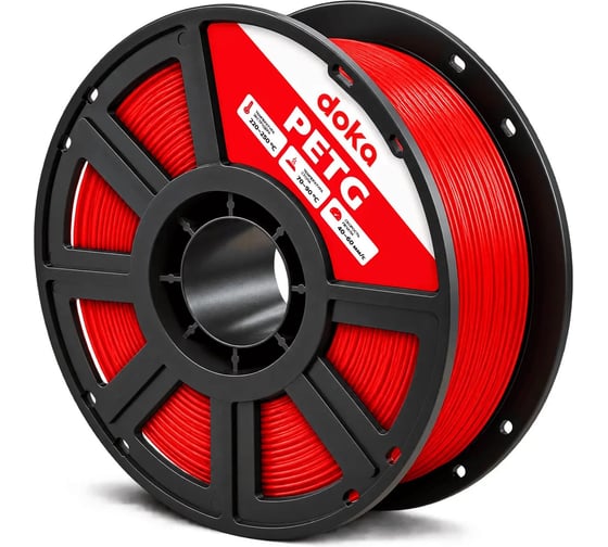 Филамент doka PETG красный пластик для 3D печати 1.75мм 1кг red PETG3020D