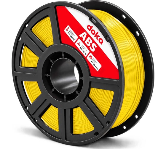 Филамент doka ABS желтый пластик для 3D печати 1.75мм 1кг yellow ABS1003D
