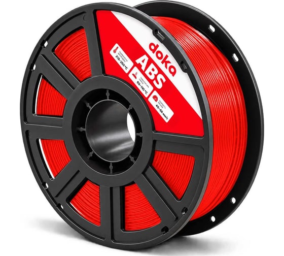Филамент doka ABS красный пластик для 3D печати 1.75мм 1кг red ABS3020D
