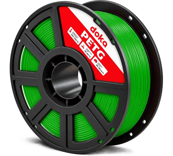 Филамент doka PETG зеленый пластик для 3D печати 1.75мм 1кг green PETG6037D