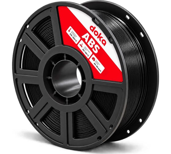 Филамент doka ABS черный пластик для 3D печати 1.75мм 1кг black ABS9005D