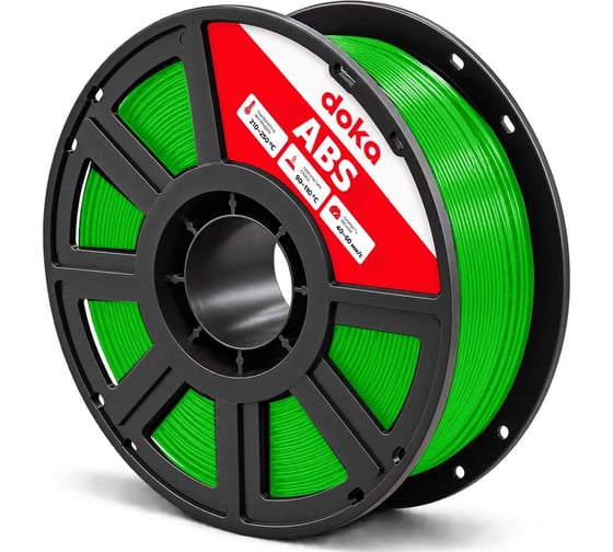 Филамент doka ABS зеленый пластик для 3D печати 1.75мм 1кг green ABS6037D