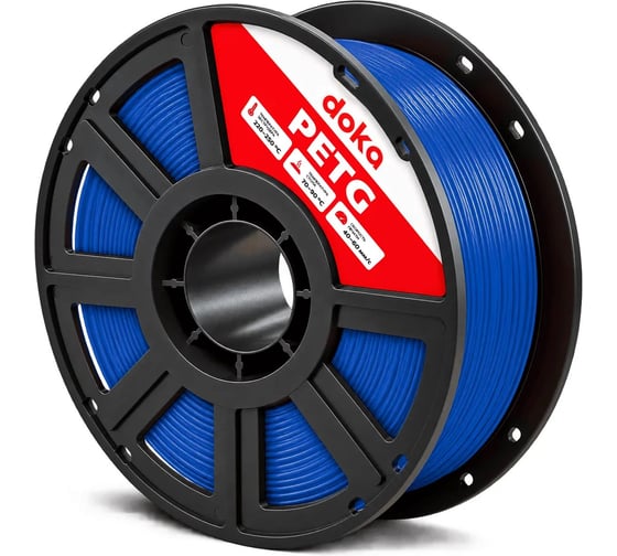 Филамент doka PETG синий пластик для 3D печати 1.75мм 1кг blue PETG5010D